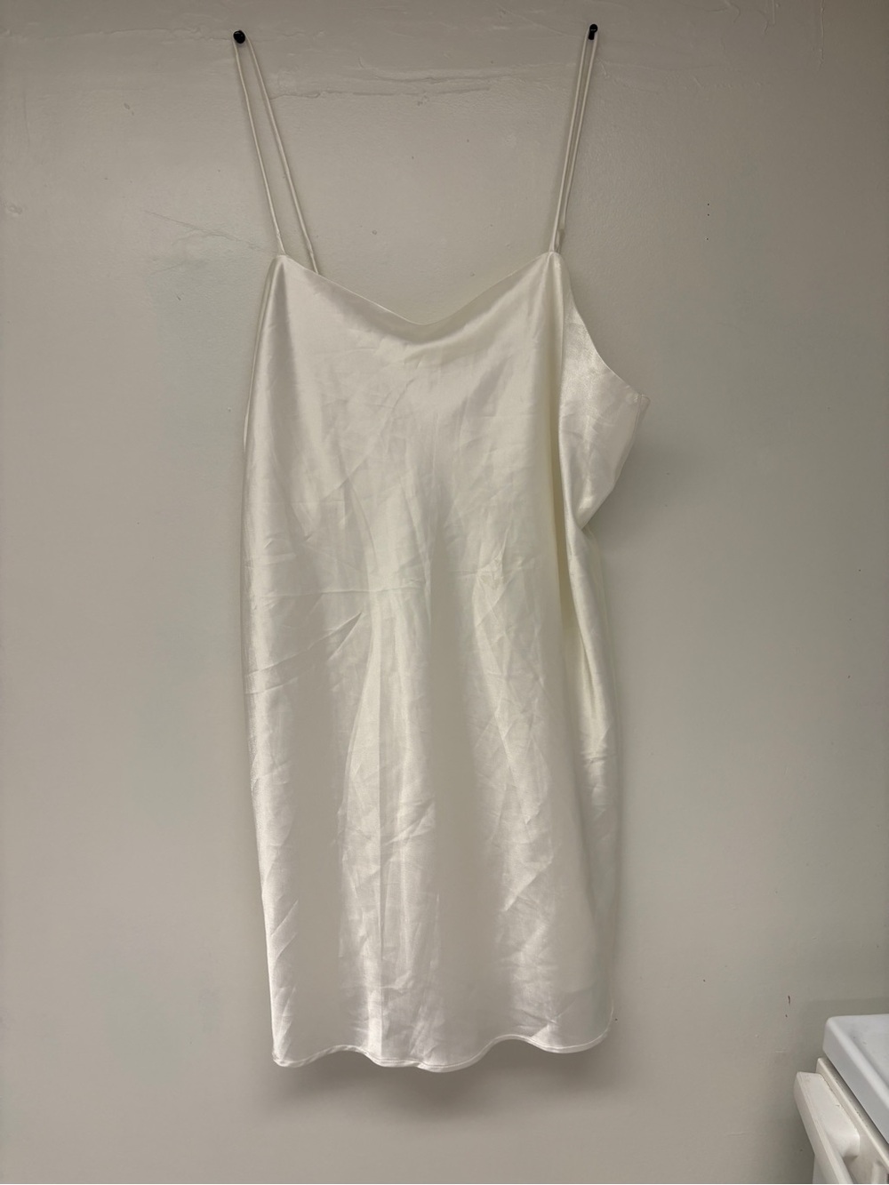 French Maid Boutique White Satin Chemise Nightgown Sz L